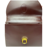 Cartier Burgundy Leather Top Handle Bag
