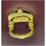 Cartier Burgundy Leather Top Handle Bag