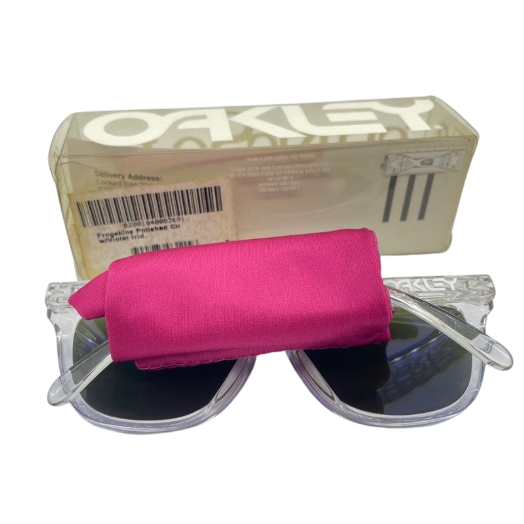 Oakley Frogskins Polished Clear w/Violet Iridium Sunglass