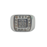 18K White Gold Natural Diamond Men’s Ring