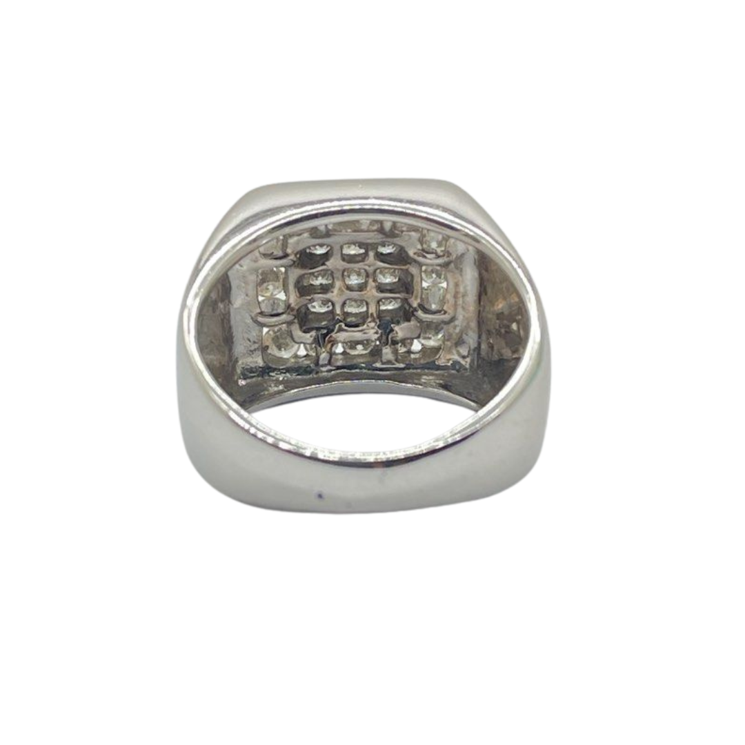 18K White Gold Natural Diamond Men’s Ring