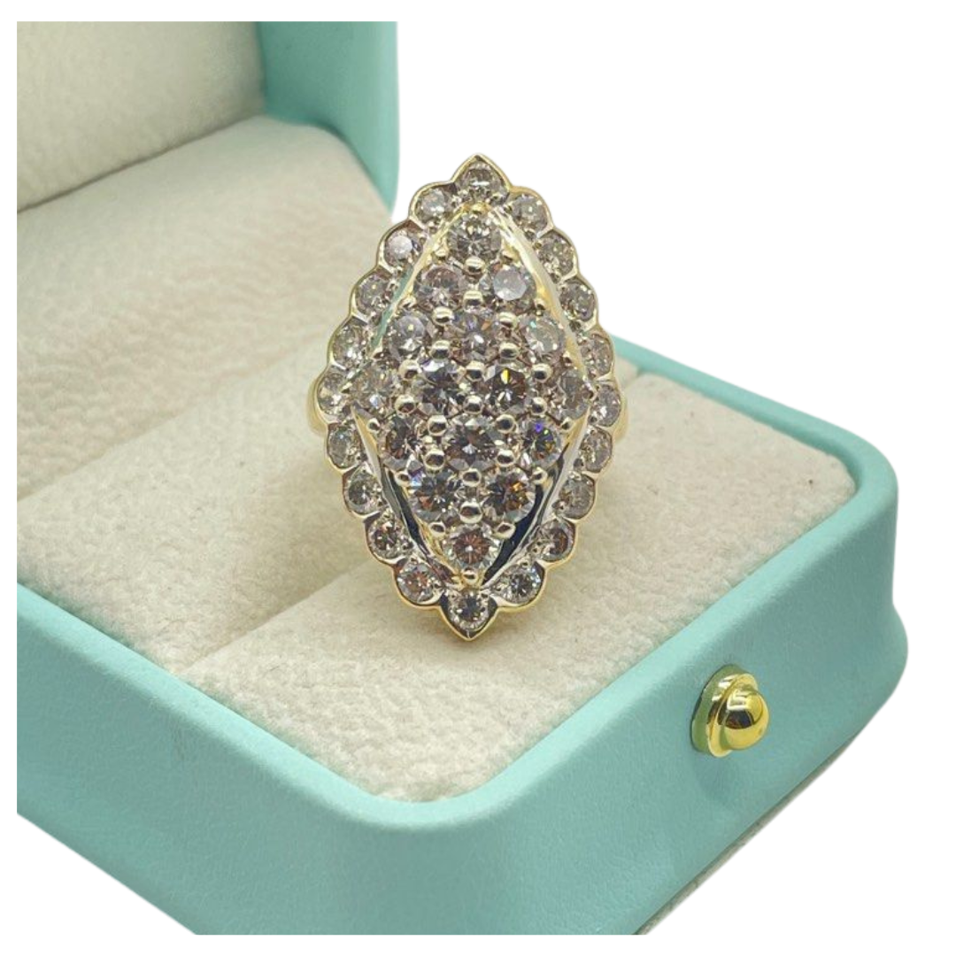20K Yellow Gold Natural Diamond Ring