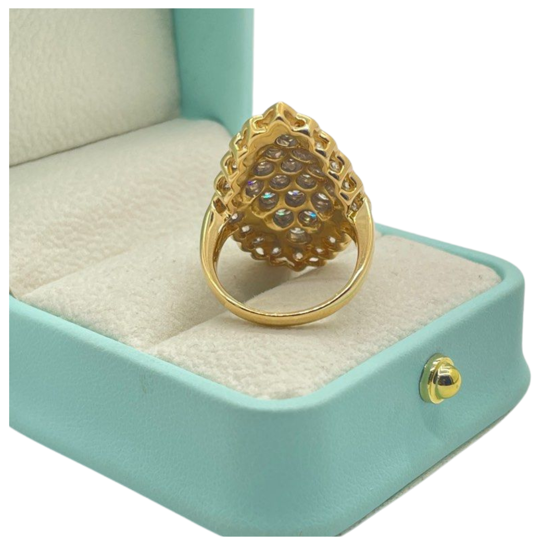 20K Yellow Gold Natural Diamond Ring