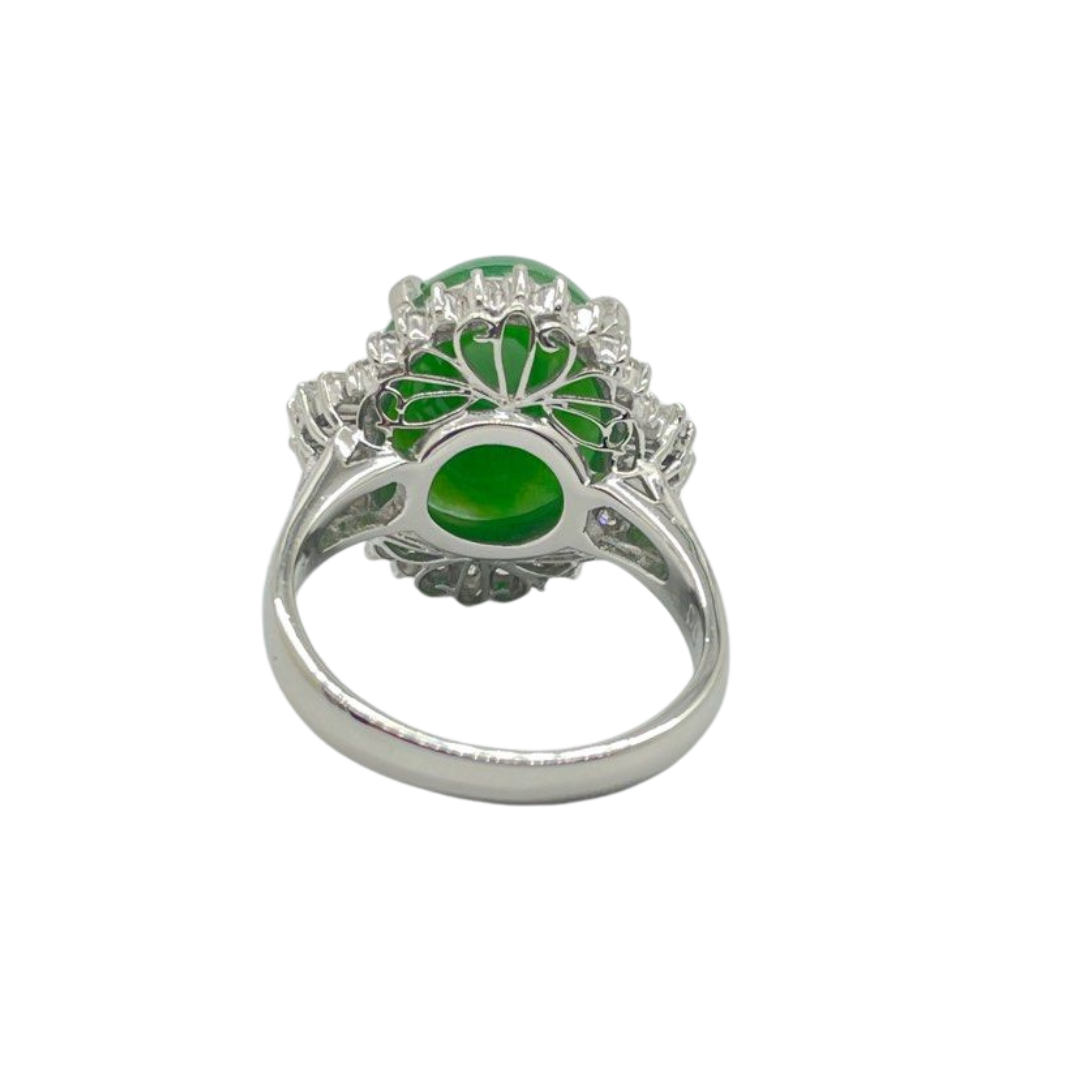 PT900 Natural Jadeite & Diamond Ring