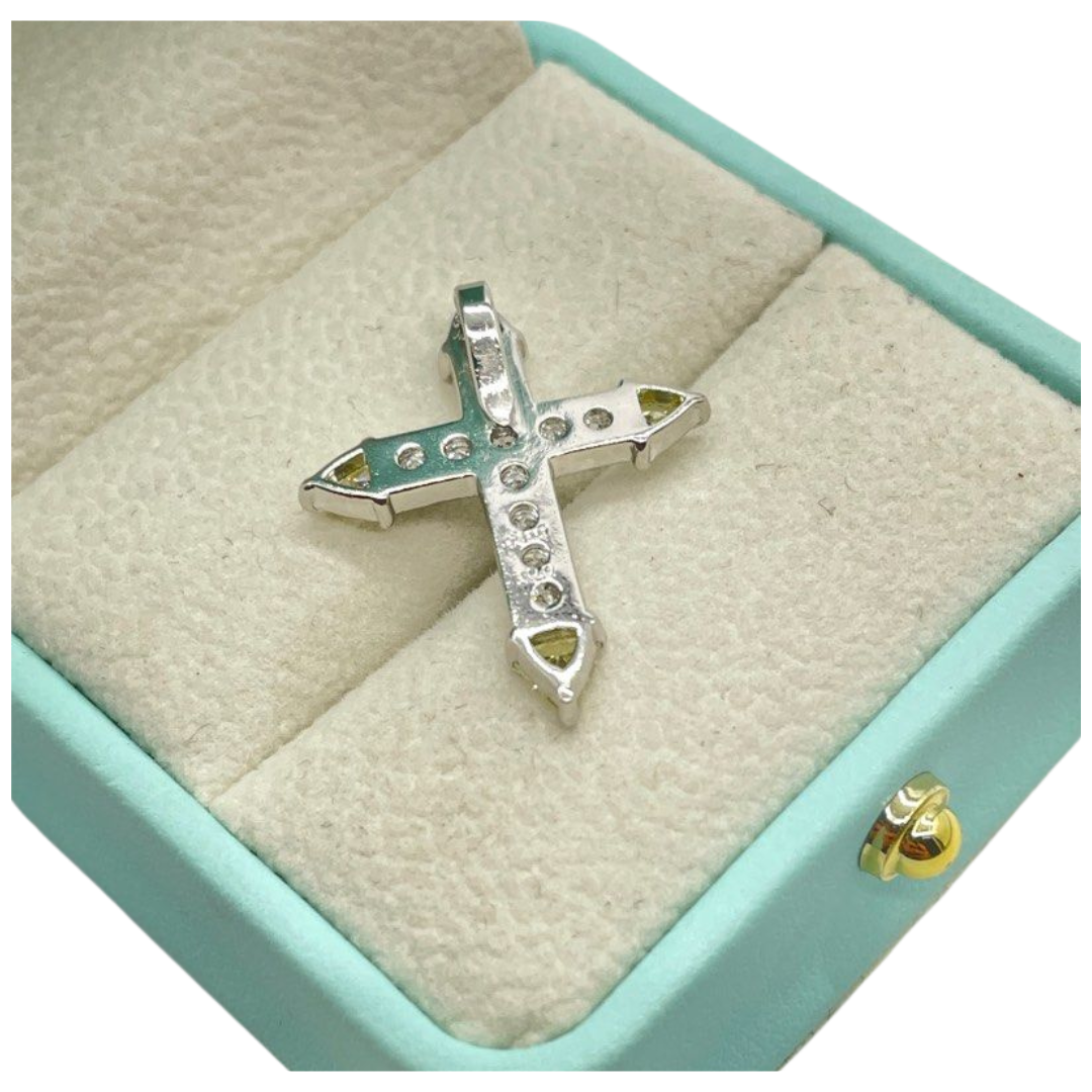 PT900 Natural Diamond Cross Pendant