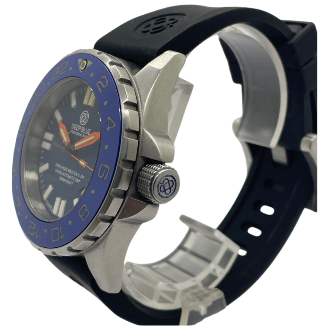 Deep Blue Daynight Rescue T-100 GMT 44mm Automatic Blue Dial Watch