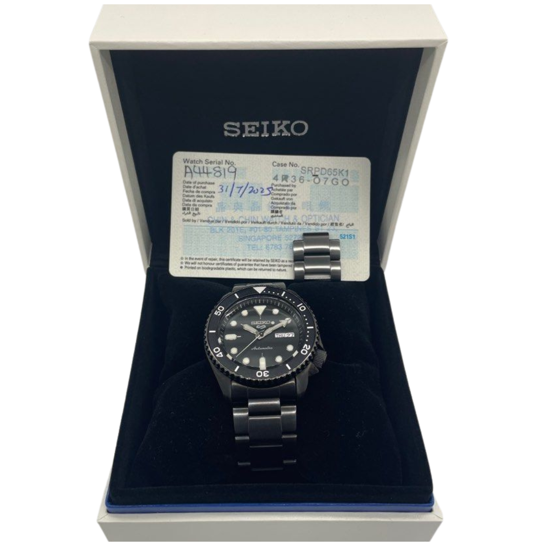Seiko 5 SRPD65K1 42.5mm Automatic Black Dial Watch
