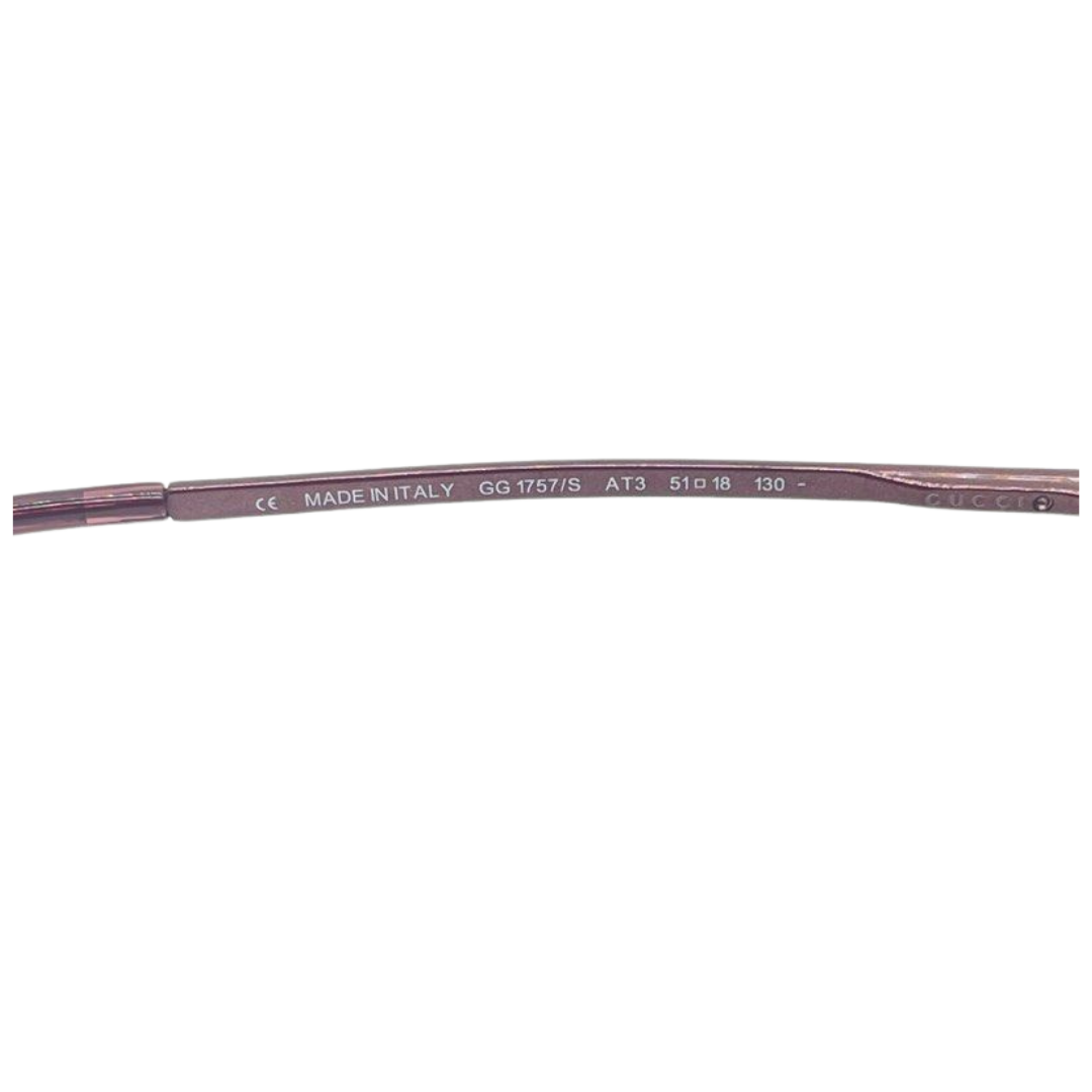 Gucci GG1757/S Rimless Glasses, Wine Red Frame