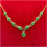 916/850 Yellow Gold Natural Jadeite(Type-A) Necklace