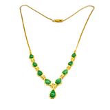 916/850 Yellow Gold Natural Jadeite(Type-A) Necklace