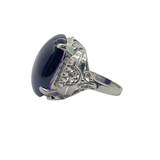 PT900 Natural Amethyst & Diamond Ring