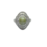 PT900 Natural Cat’s Eye Chrysoberyl & Diamond Ring