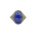 750 White Gold Natural Tanzanite & Diamond Ring