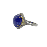 750 White Gold Natural Tanzanite & Diamond Ring