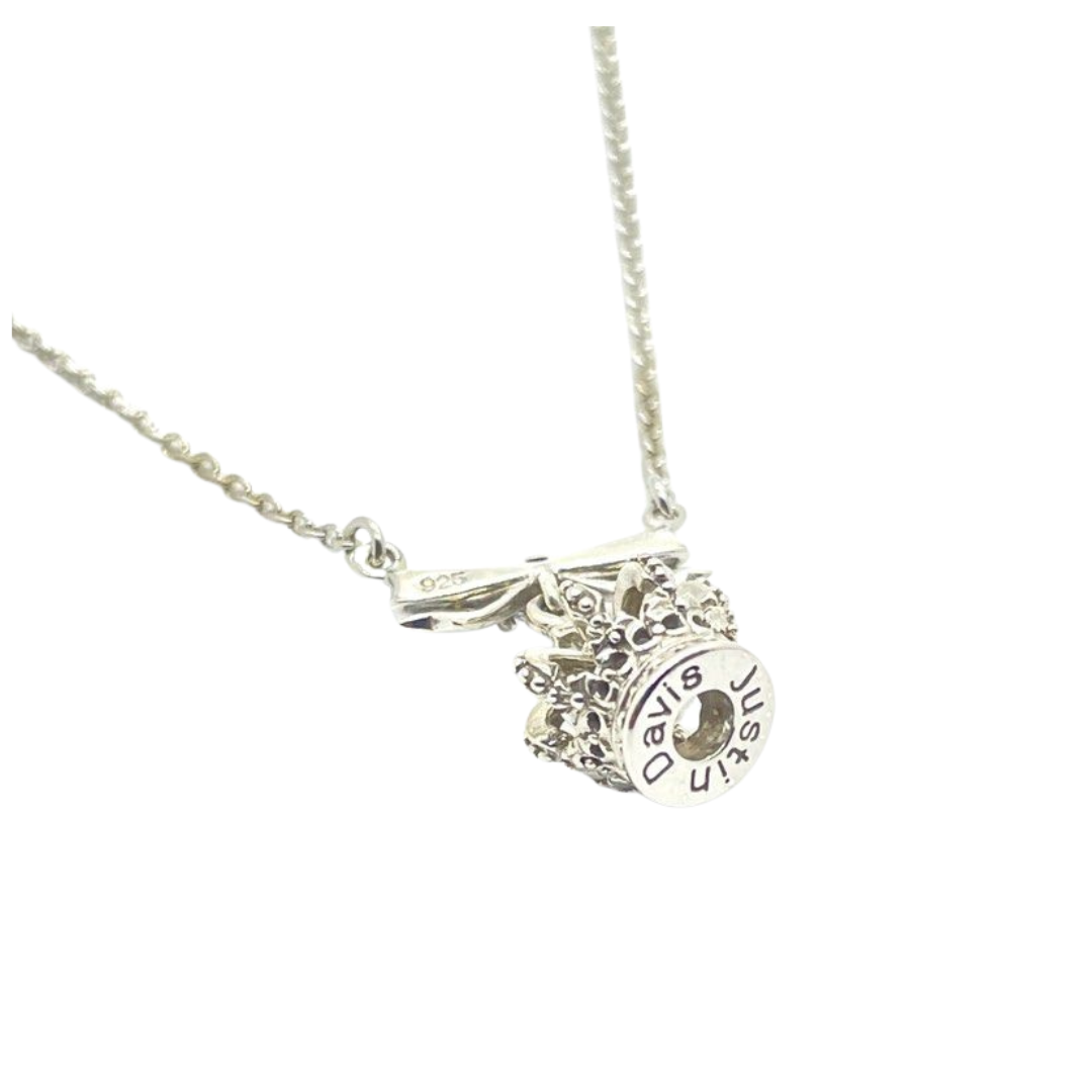 Justin Davis 925 Silver Necklace ( Crown & Bow )