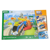 BRIO 33972 Action Tunnel Travel Set - Kids Creative Building Toys and Wooden Toy Train Sets and Wooden Tracks FSC 100% Sustainable | Smart-Tech Sound Tech Toy Full Set