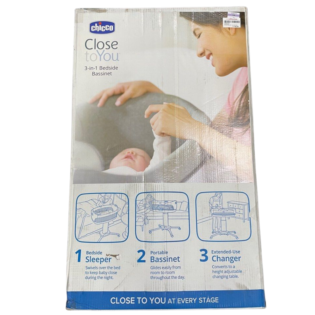 Chicco Close To You 3-in-1 Bedside Bassinet - Heather Grey