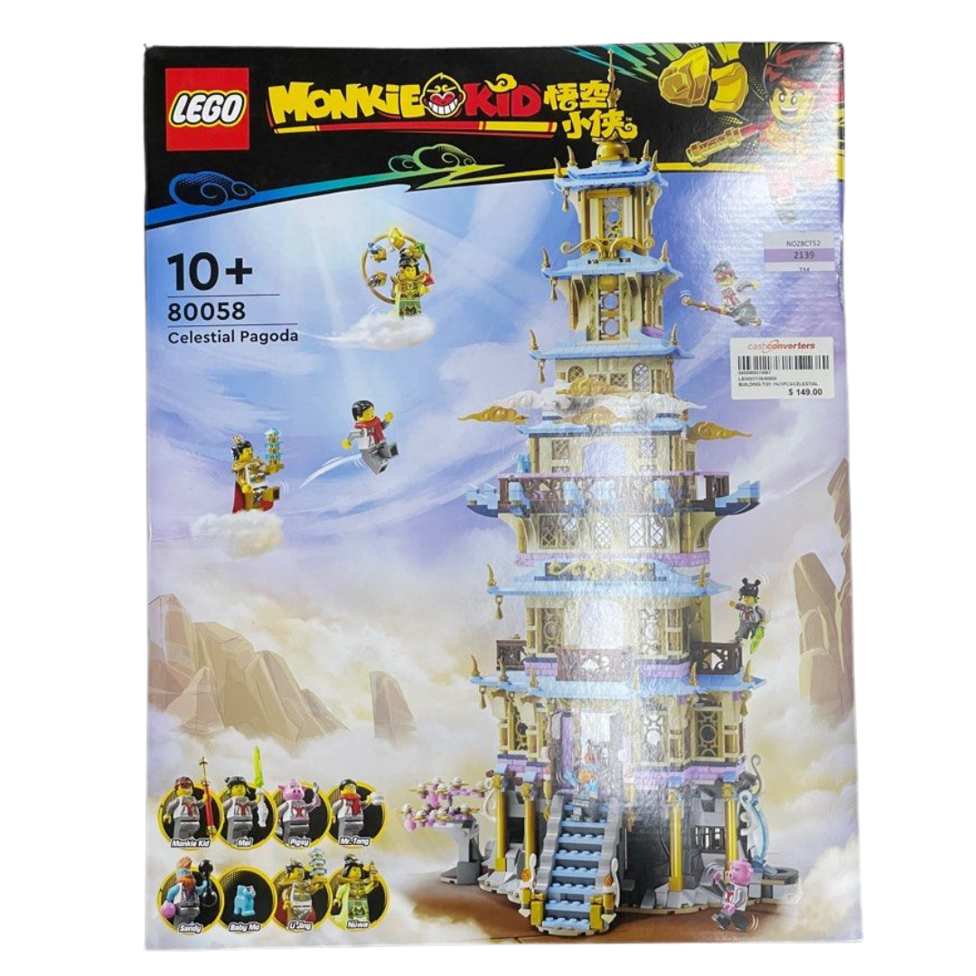 LEGO Monkie Kid Celestial Pagoda Building Toy with Tower, Colour Stones and Fantasy Figures 80058 (1621 Pieces)