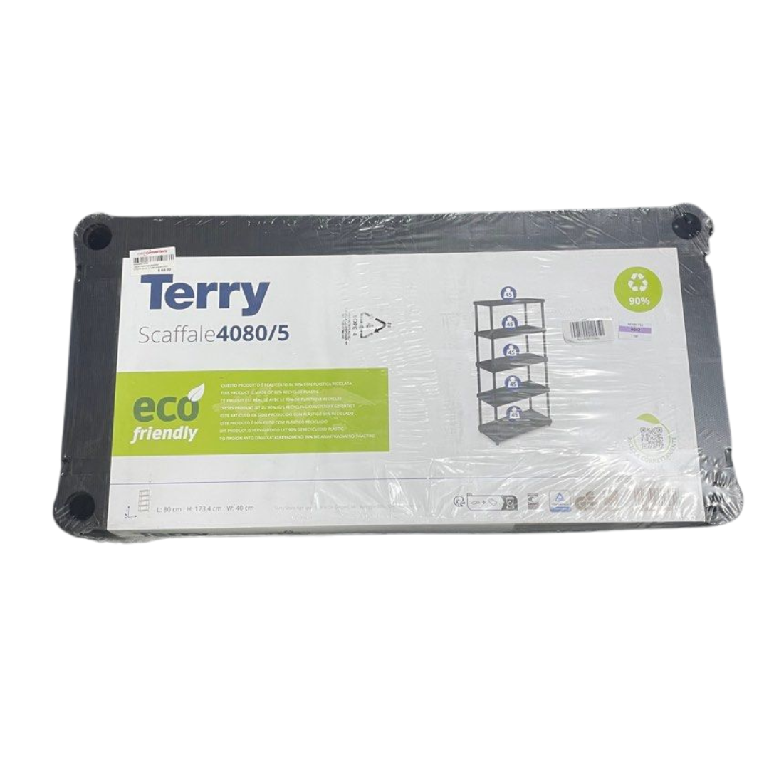 Terry 10024800000 Outdoor Shelves (5 shelves scaffles) 80 x 40 x 173cm Black