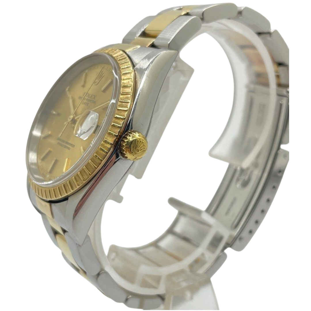 Rolex Oyster Perpetual Date 34mm 15223 Half Gold Automatic Watch