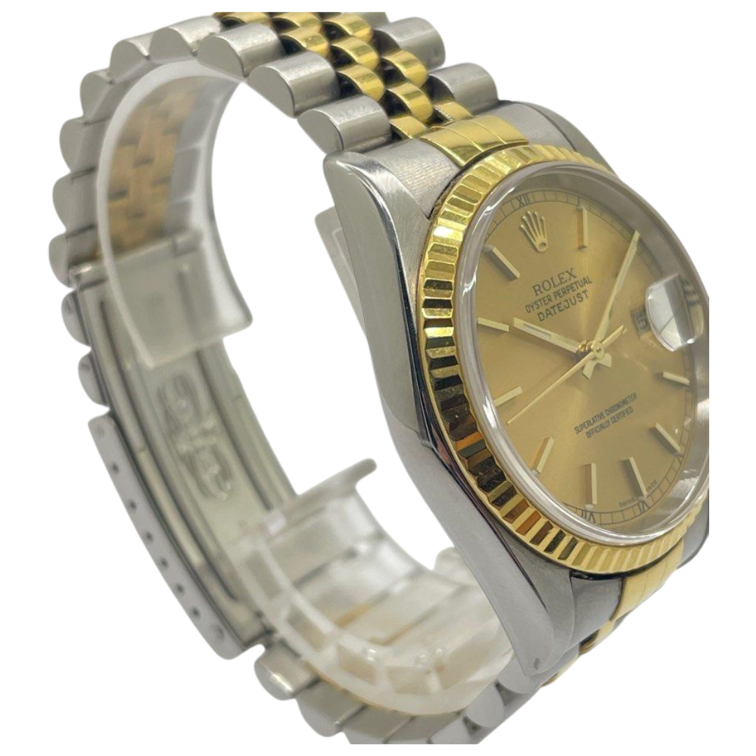 Rolex Datejust 16233 36mm Half Gold Automatic Gold Dial Watch