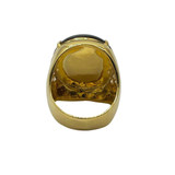 18K Yellow Gold Natural Jadeite (Type-A) & Diamond Men’s Ring