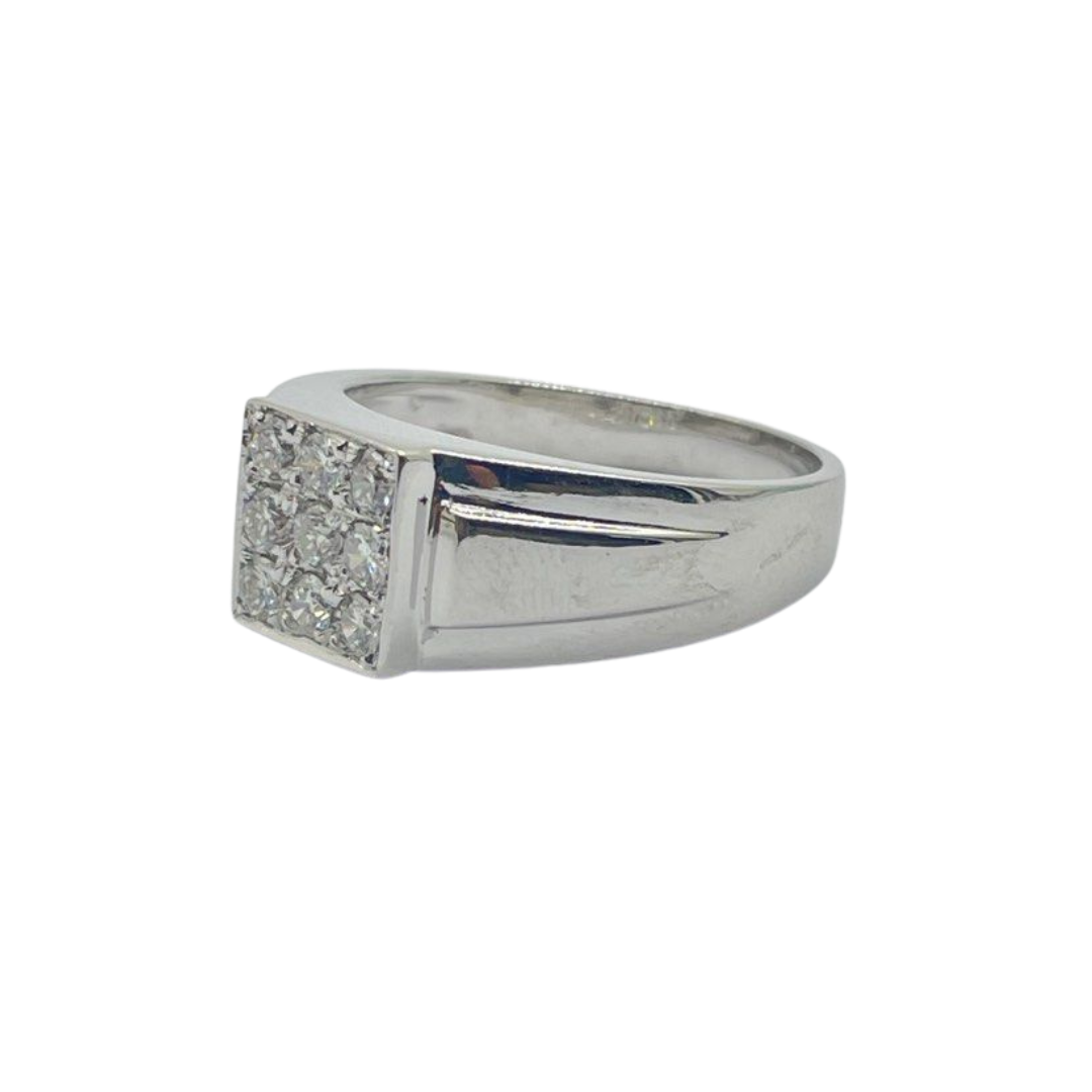 750 White Gold Natural Diamond Men’s Ring