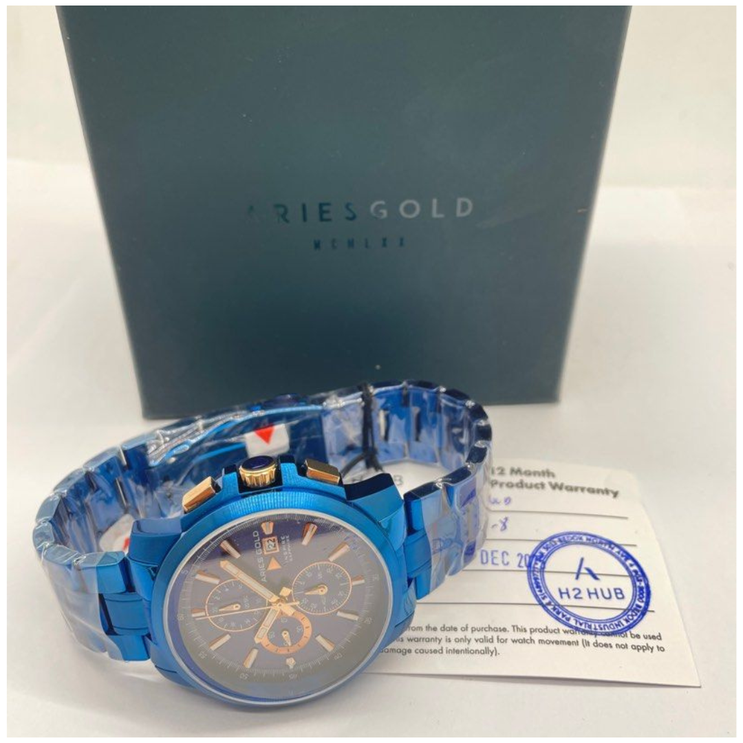 Aries Gold Inspire Contender 42.5mm Chronograph Quartz Blue Dial Watch