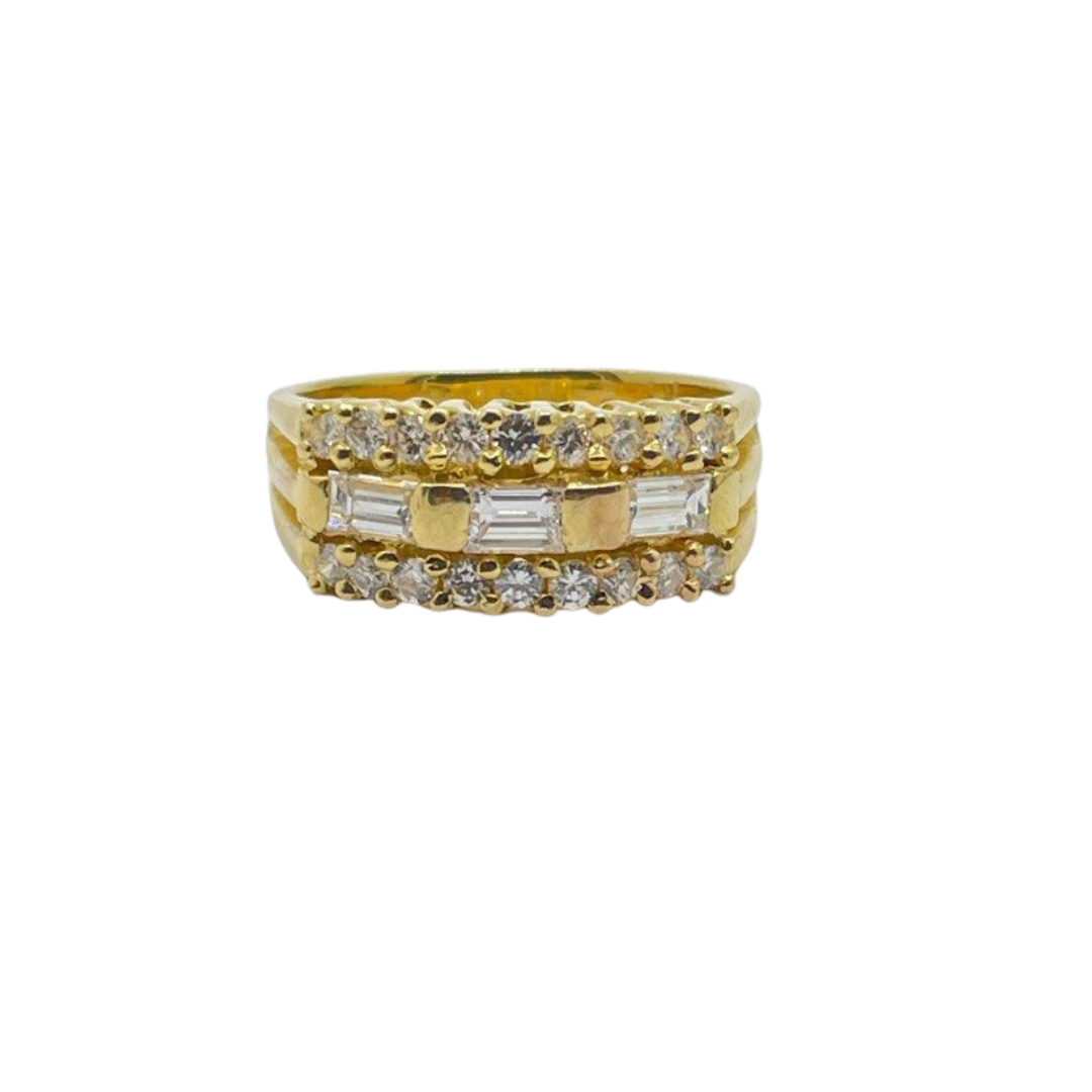 850 Yellow Gold Natural Diamond Ring