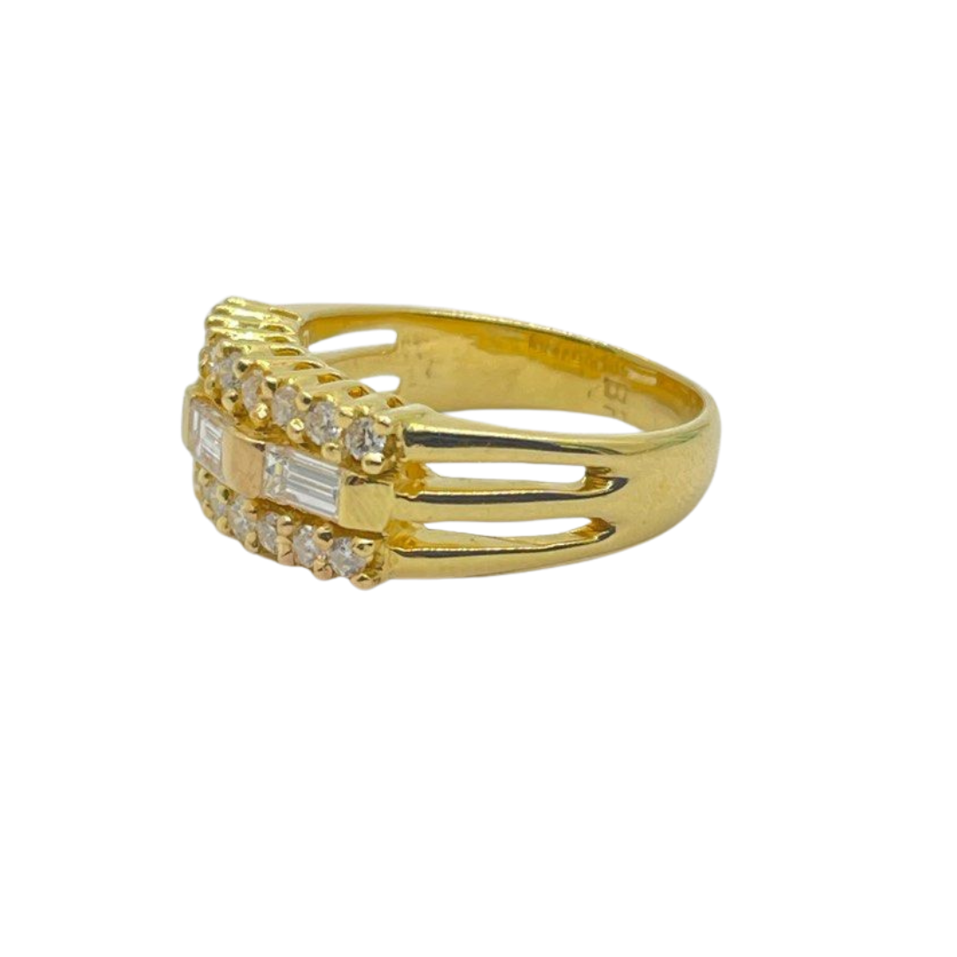 850 Yellow Gold Natural Diamond Ring