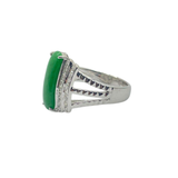 18K White Gold Natural Jadeite (Type-A) & Diamond Ring