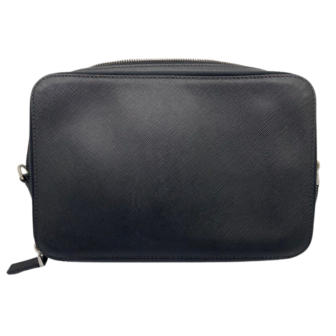 Prada Saffiano Men’s Black Leather Clutch Bag