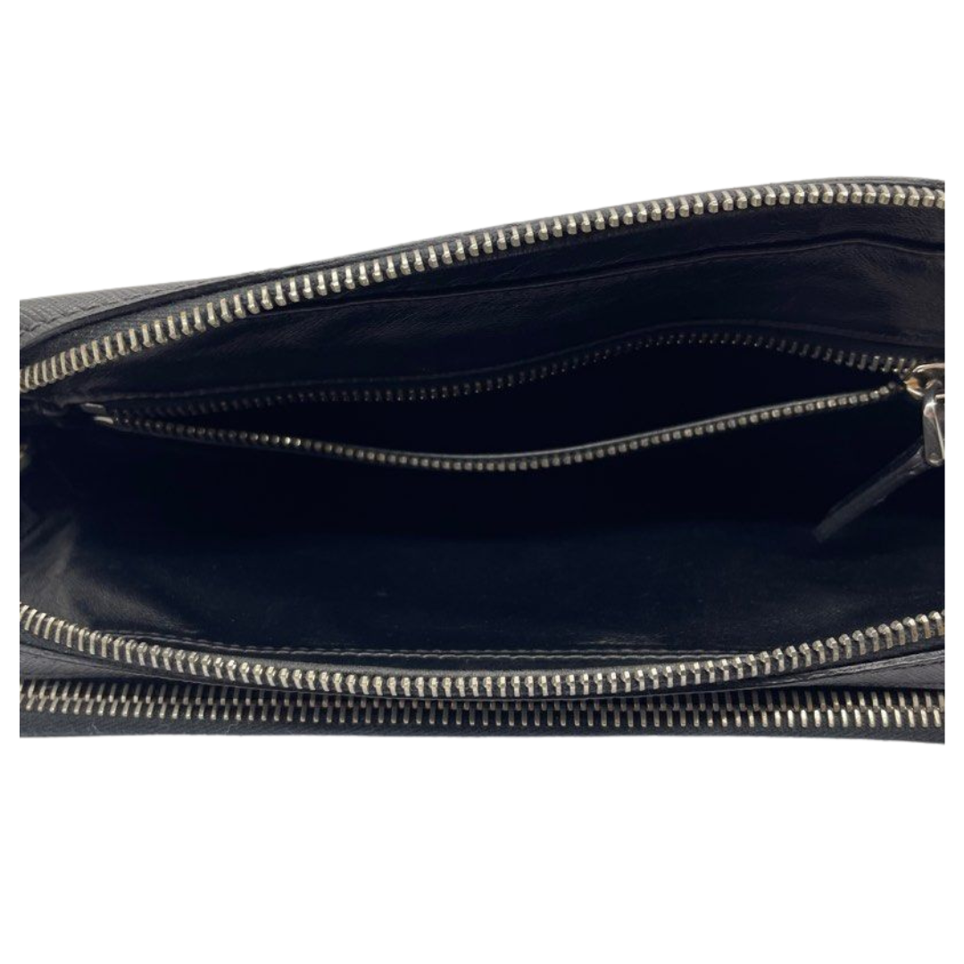 Prada Saffiano Men’s Black Leather Clutch Bag