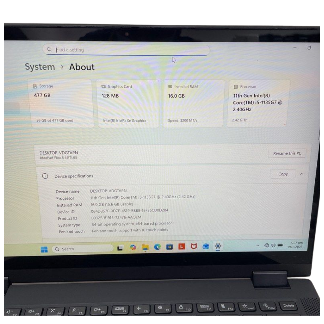Lenovo IdeaPad Flex 5 14ITL05 14" Touchscreen Convertible 2 in 1 Notebook - Full HD - 1920 x 1080 - Intel Core i5 11th Gen i5-1135G7 Quad-core (4 Core) 2.40 GHz - 16 GB RAM - 512 GB SSD