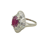 PT900 Natural Ruby (Burma) & Diamond Ring