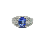 PT900 Natural Tanzanite & Diamond Ring