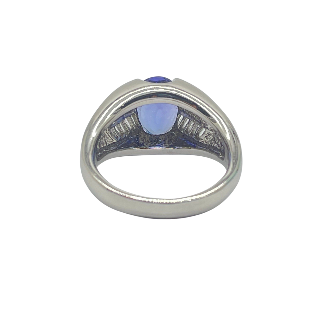 PT900 Natural Tanzanite & Diamond Ring