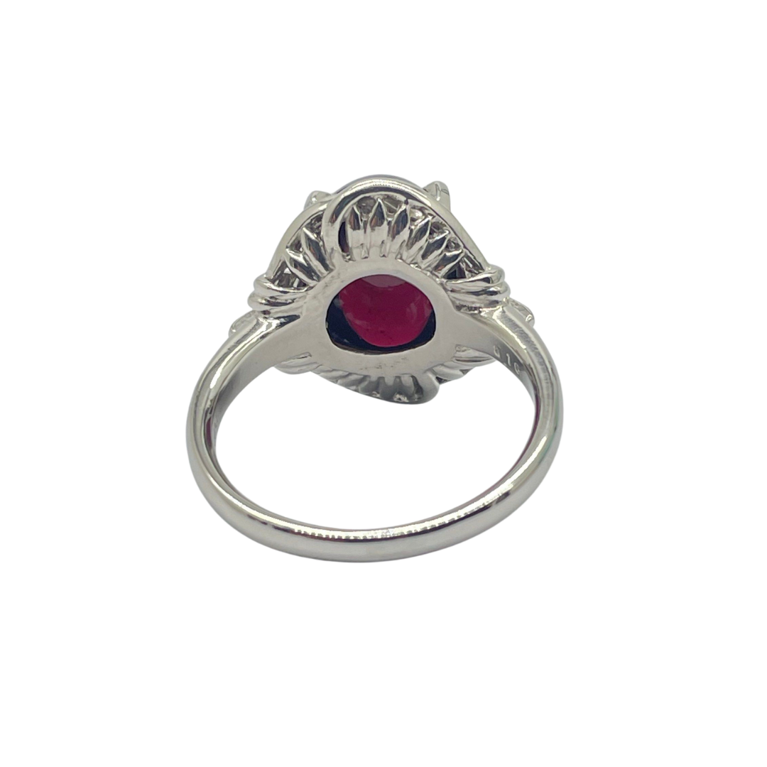 PT900 Natural Red Tourmaline Ring