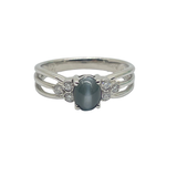 PT900 Natural Alexandrite Cat’s Eye & Diamond Ring