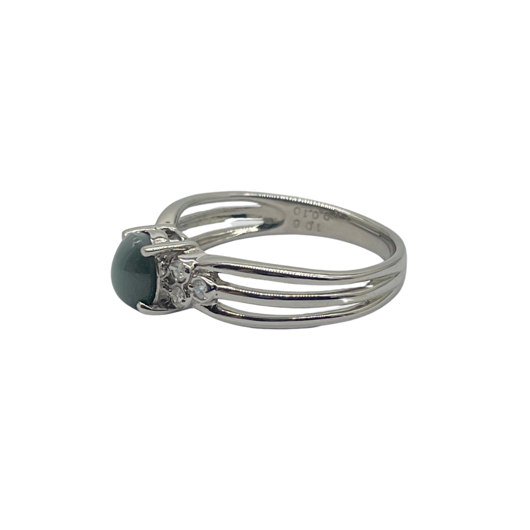 PT900 Natural Alexandrite Cat’s Eye & Diamond Ring