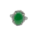 PT900 Natural Jadeite (Type-A) & Diamond Ring