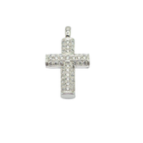 750 White Gold Natural Diamond Cross Pendant
