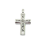 750 White Gold Natural Diamond Cross Pendant