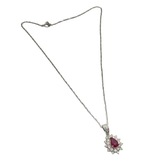 PT900 Natural Ruby & Diamond Necklace