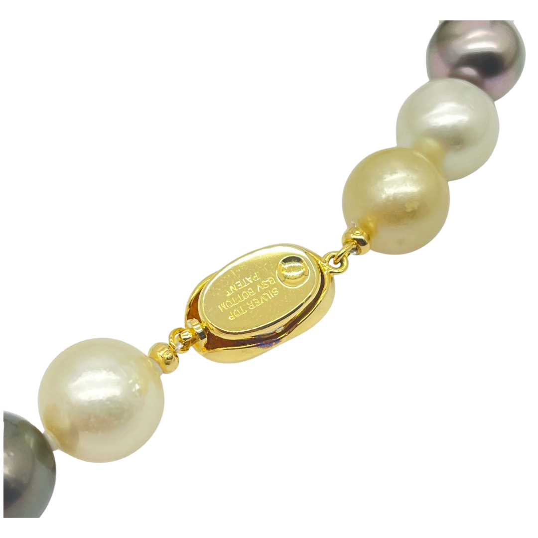 Natural South Sea Cultured Pearls Necklace, Silver Clasp