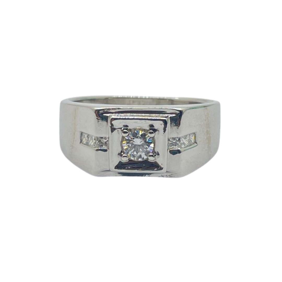 750 White Gold Natural Diamond Men’s Ring