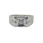 750 White Gold Natural Diamond Men’s Ring