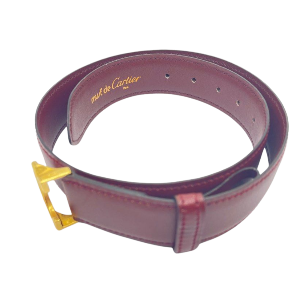 Cartier Must De Cartier Burgundy Leather Belt