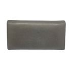 Ferragamo Gancini Embossed Bifold Dark Grey Long Wallet