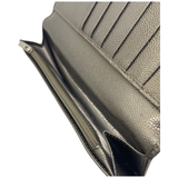 Ferragamo Gancini Embossed Bifold Dark Grey Long Wallet